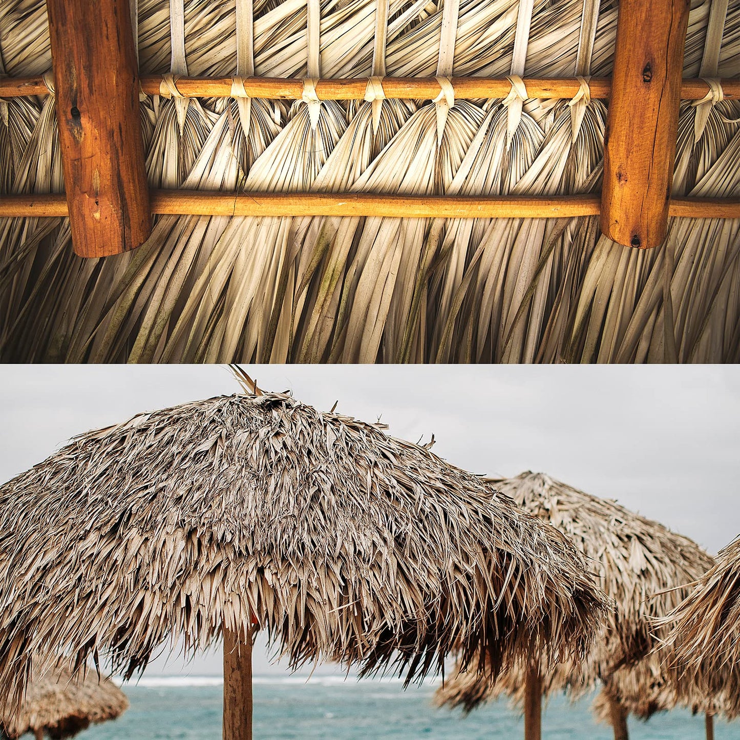 Straw Roof Thatch –Mexican Style Artificial Palm Thatch Rolls Tiki Bar Hut Grass,Palapa Thatch Roofing for Garden Patio Umbrella Covers Fence Party Decoration
