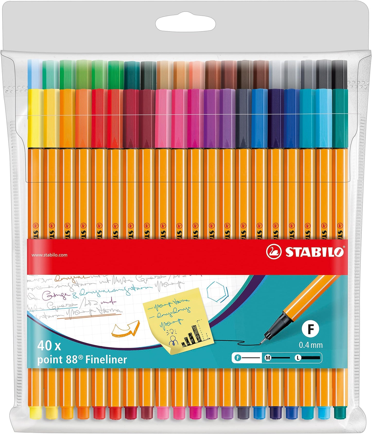 STABILO Fineliner - Point 88 - Wallet of 40 - Assorted Colors