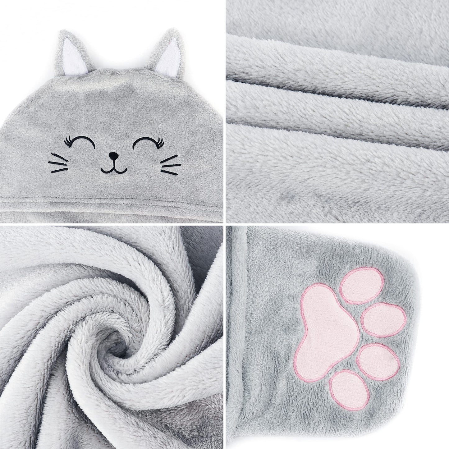 Moyel Cat Gifts for Cat Lovers Wearable Blanket Hoodie for Women Fluffy Fuzzy Soft Cat Blanket Christmas Mothers Day Birthday Gifts for Mom Daughter Wife Girlfriend, 59”x51”