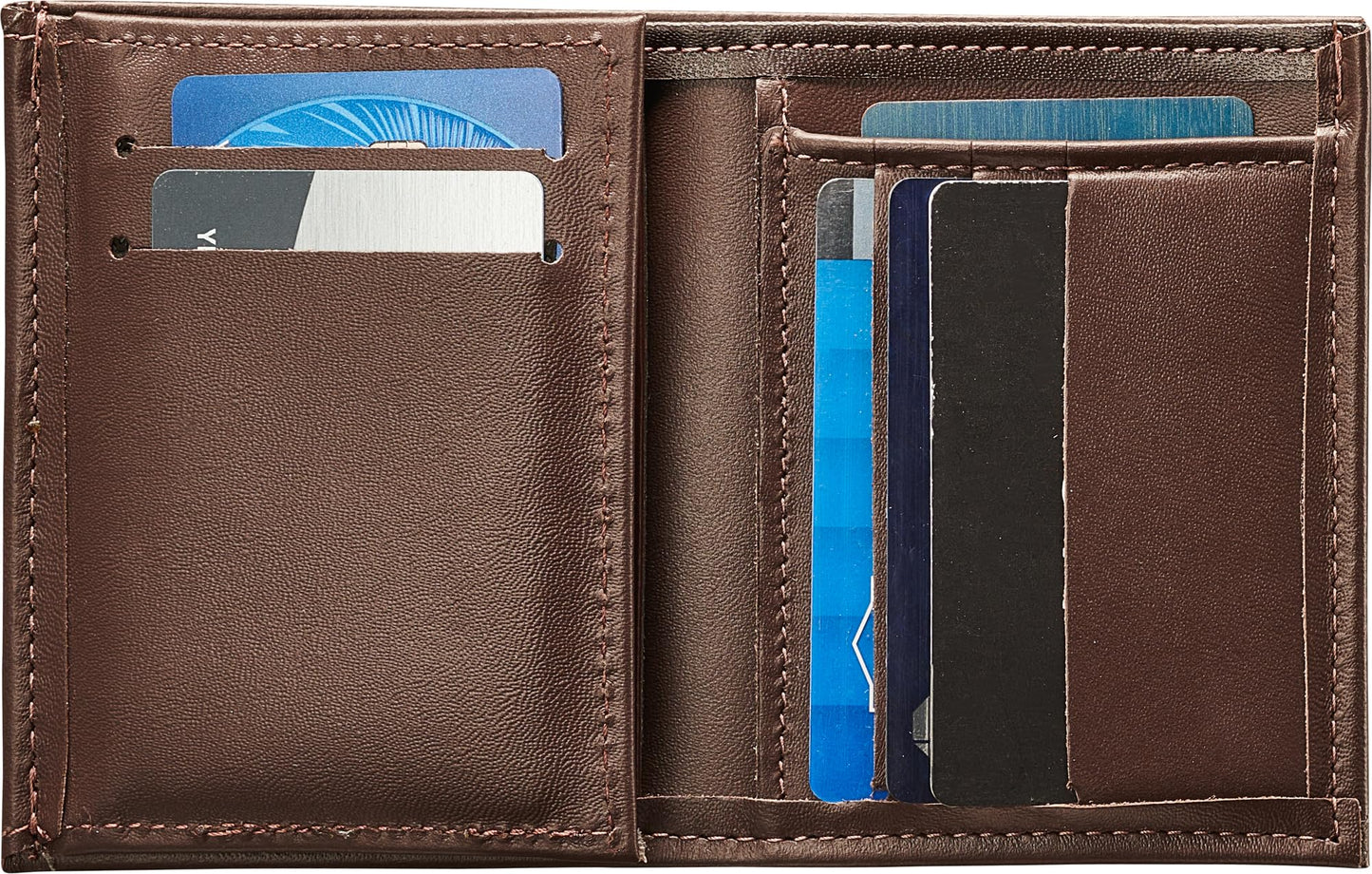 Perfect Fit Shield Wallets NYPD Patrol Officer Leather Hidden Badge Wallet/Badge & ID Case (Cutout PF 145), Brown, Hidden Badge Bi-fold Wallet (Brown)