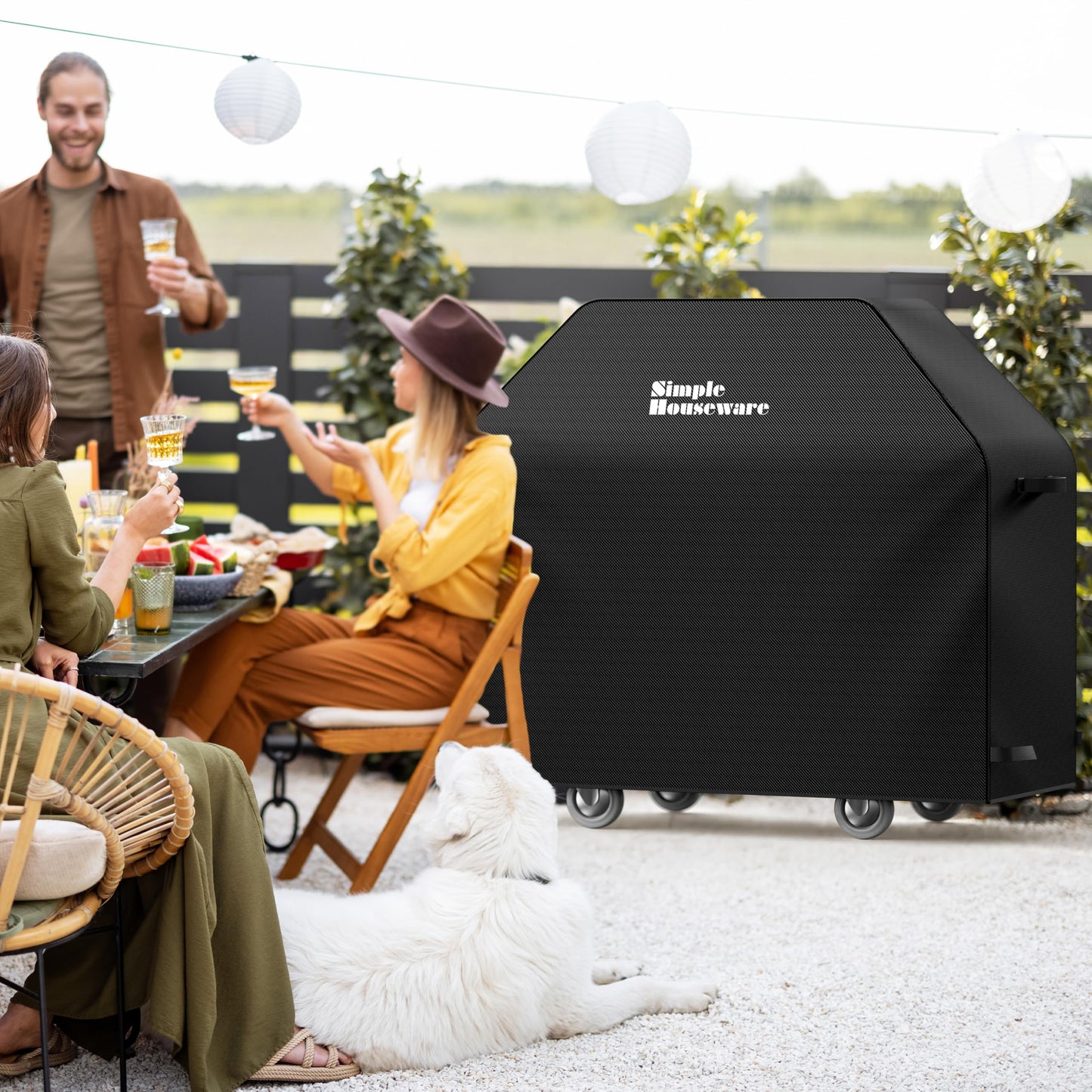 Simple Houseware 58-inch Heavy Duty BBQ Grill Cover, 600D Polyester Waterproof, Weather-Resistant