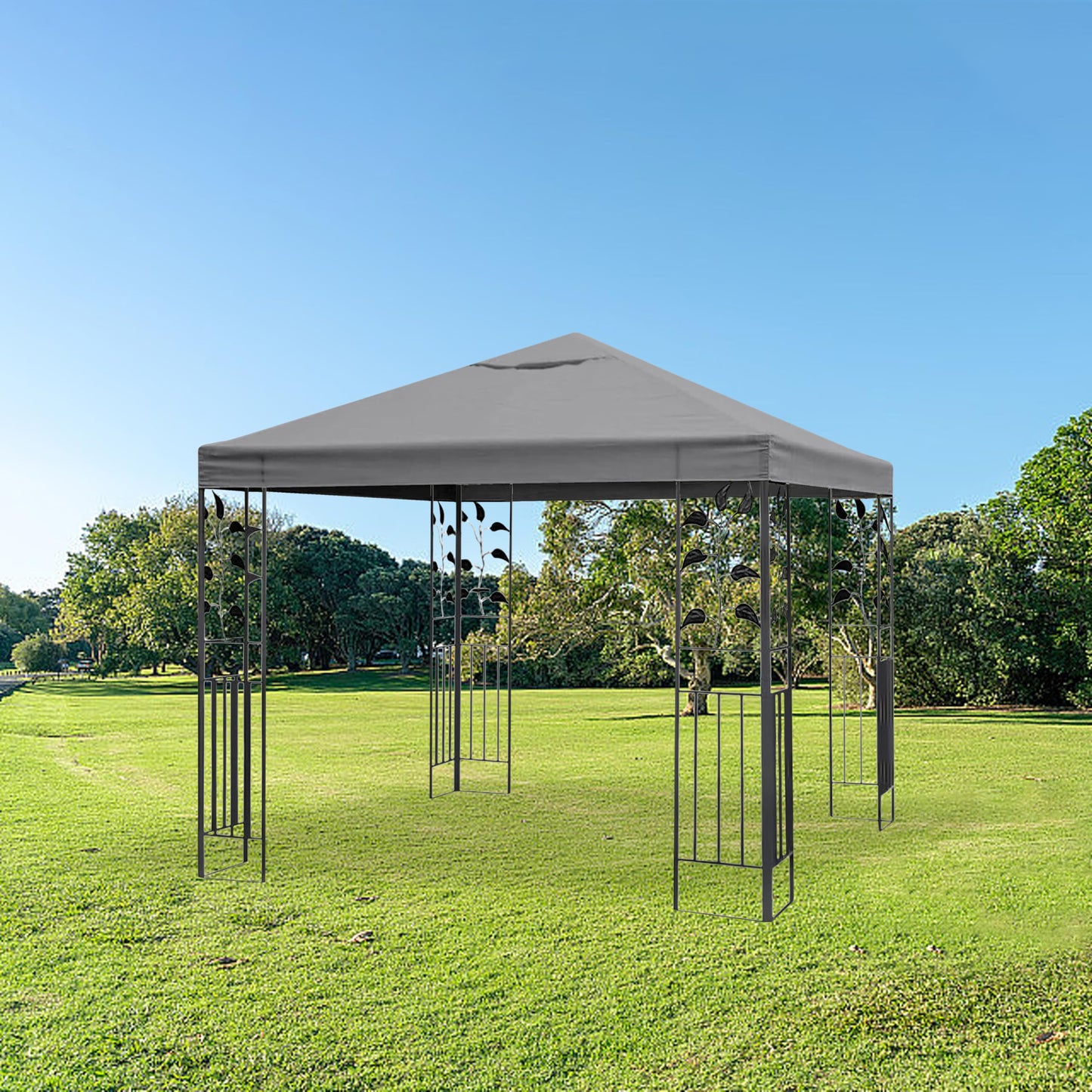 Replacement Cover for Outdoor Patio Backyard Garden Lawn Sun Shade 10x10ft Canopy Top Only, (Gray)