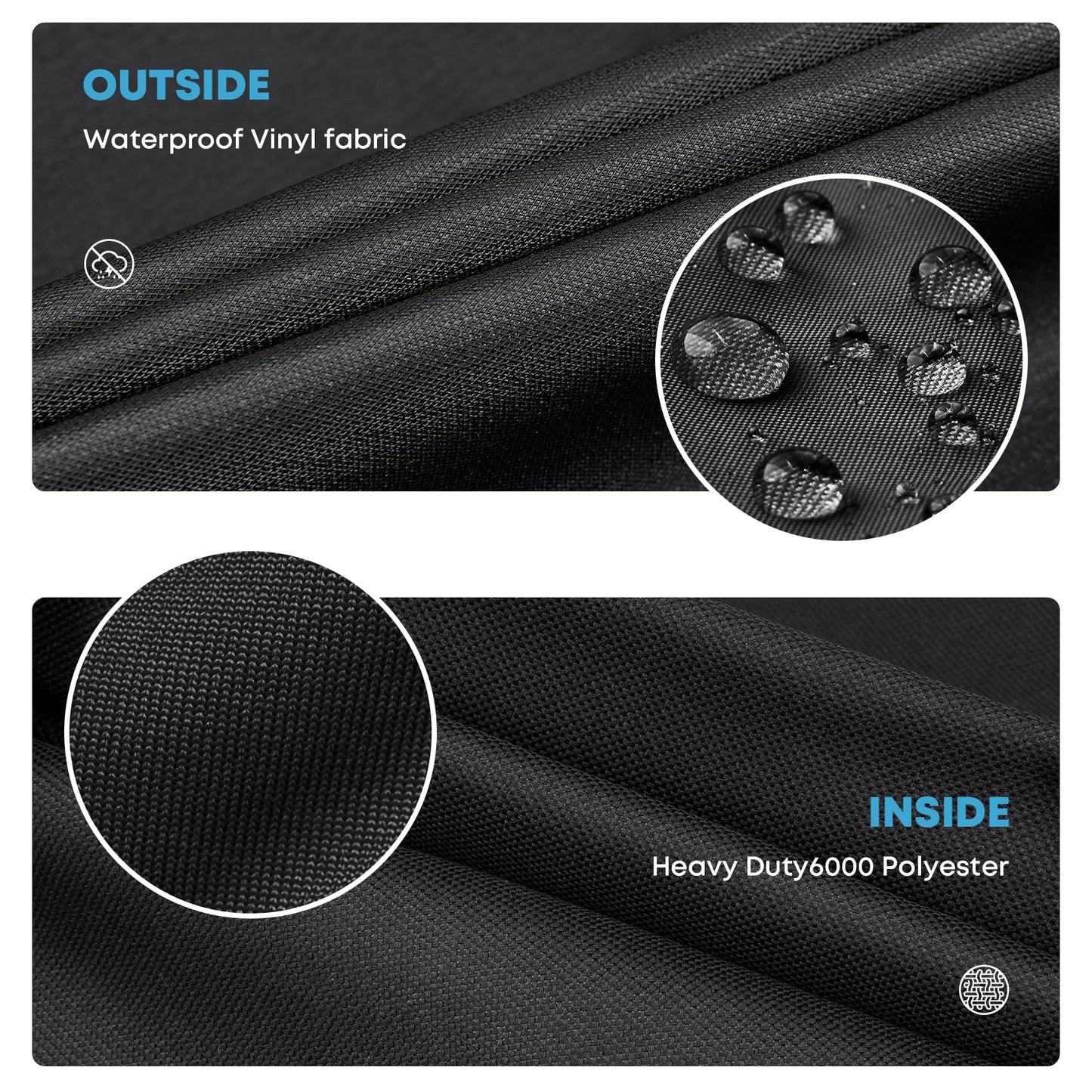Stanbroil 60 Inch Rectangle Fire Pit Cover for Outdoor Patio Gas Fire Table, Water Resistant Outdoor Patio Fire Pit Cover, Black,(60L x 38W x 24H)
