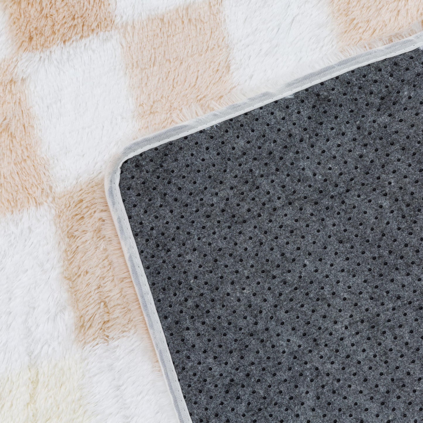 WondRg 6x9 Checkered Fluffy Area Rug for Living Room Bedroom Pink Kids Room Carpet High Pile Washable Non-Slip Tapis Salon Soft Floor Shag Rug for Nursery Large Modern Neutral Thick Plush Fuzzy