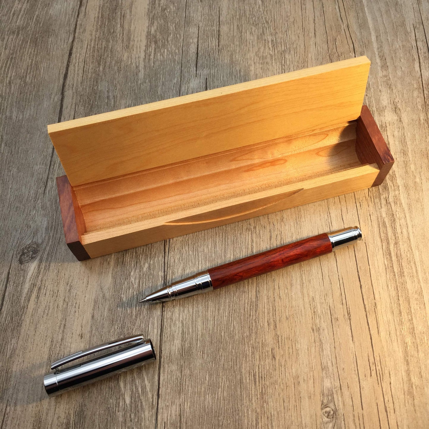LACHIEVA LUX Elegant Rosewood Rollerball Pen Set.Nice Rose Wood Roller Pen with Germany Schneider Refill. Luxury Wooden Pen for Men & Women. Best and Professional,Office Gift for Writing (rosewood)