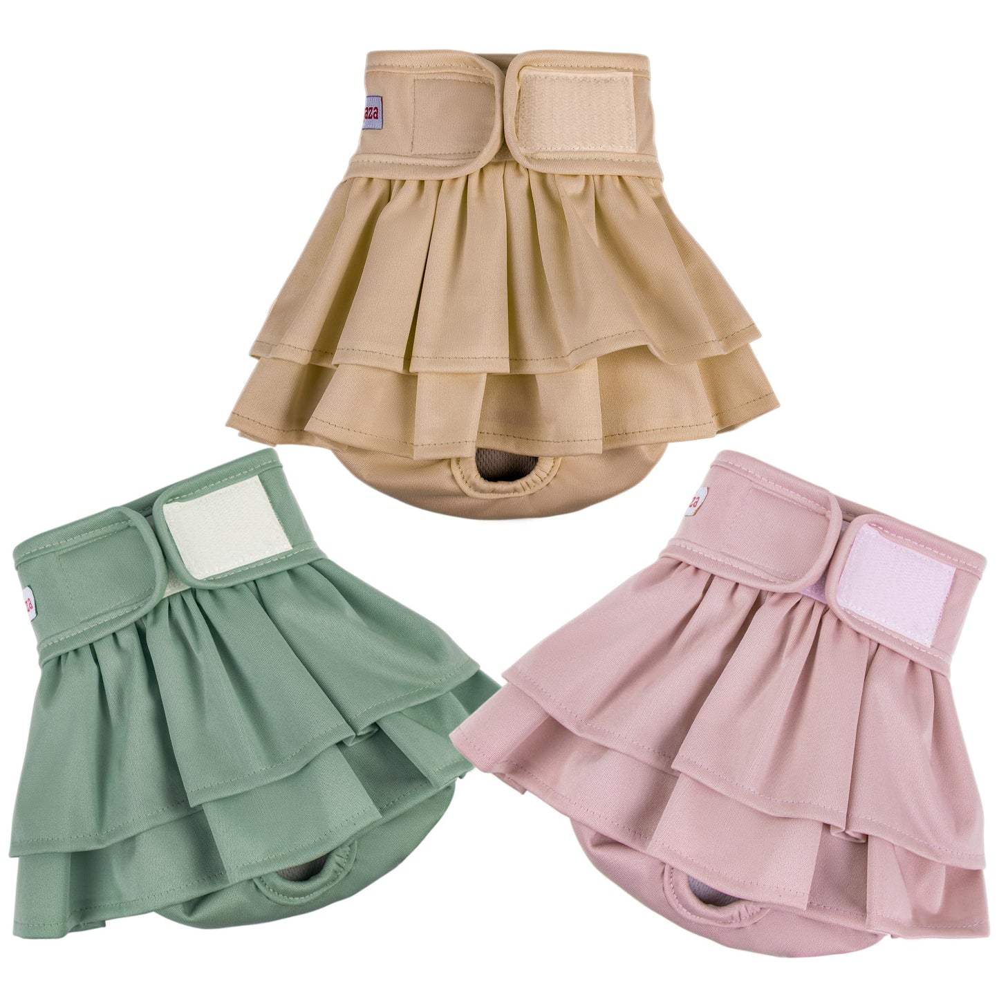 Female Dogs Diapers Belly Bands(3Pack), Washable Reusable Female Skirt Doggy Wraps Panties for Doggie Puppy Pooping Potty Training Incontinence Marking Pañal para Perro XLarge