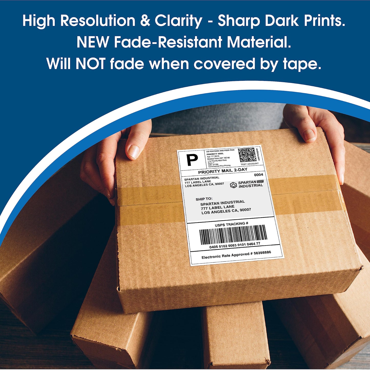 Spartan Industrial - 2-1/4" X 4" Replacement for DYMO 30857 (10 Rolls/2500 Labels) Direct Thermal Name Tag Badge Labels - Compatible with LabelWriter 450, 450 Turbo, 4XL Printers (NOT 550, 5XL)