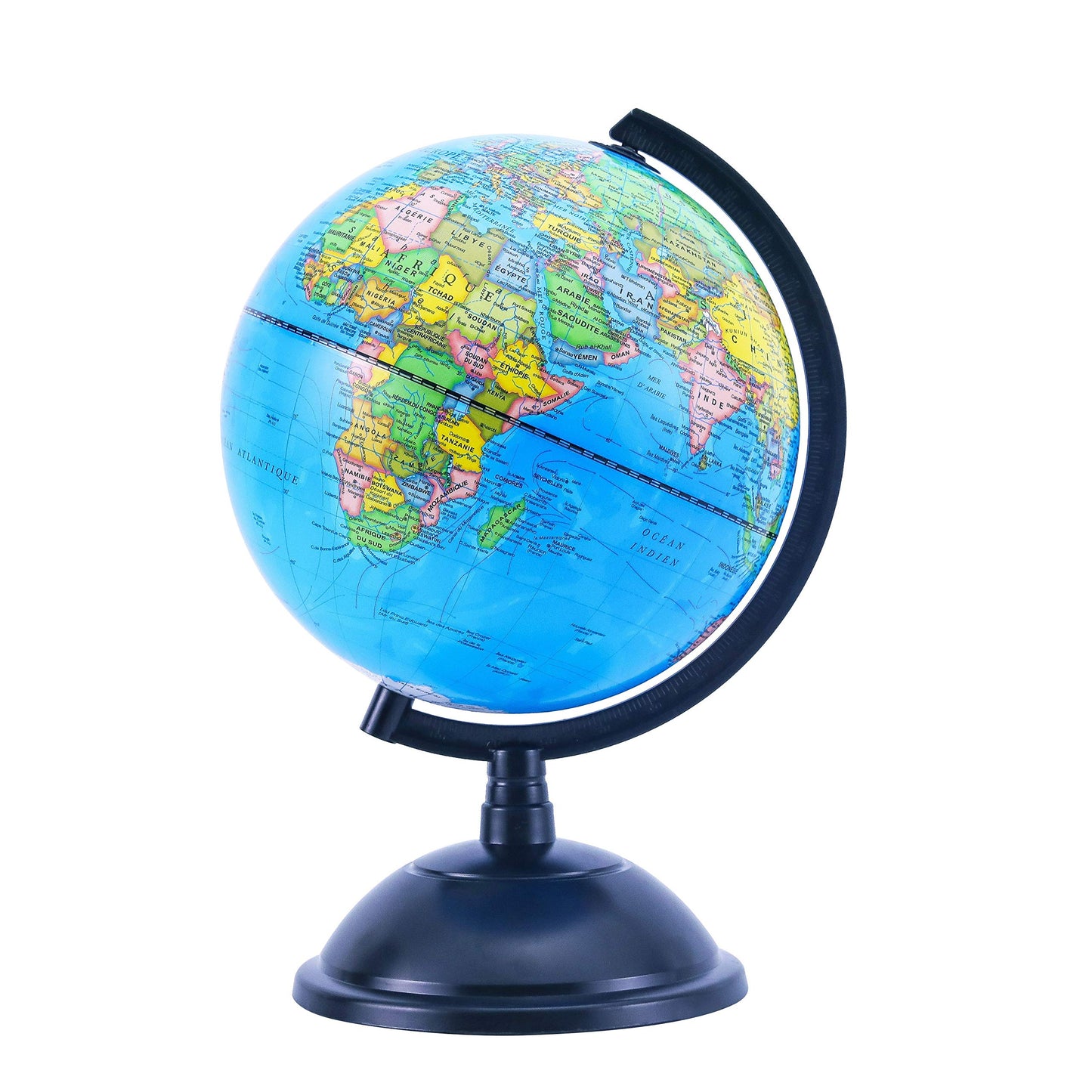 Exerz 20cm Globe Terrestre - Carte en Français - 20cm World Globe in French - Garte politique/éducative/géographique