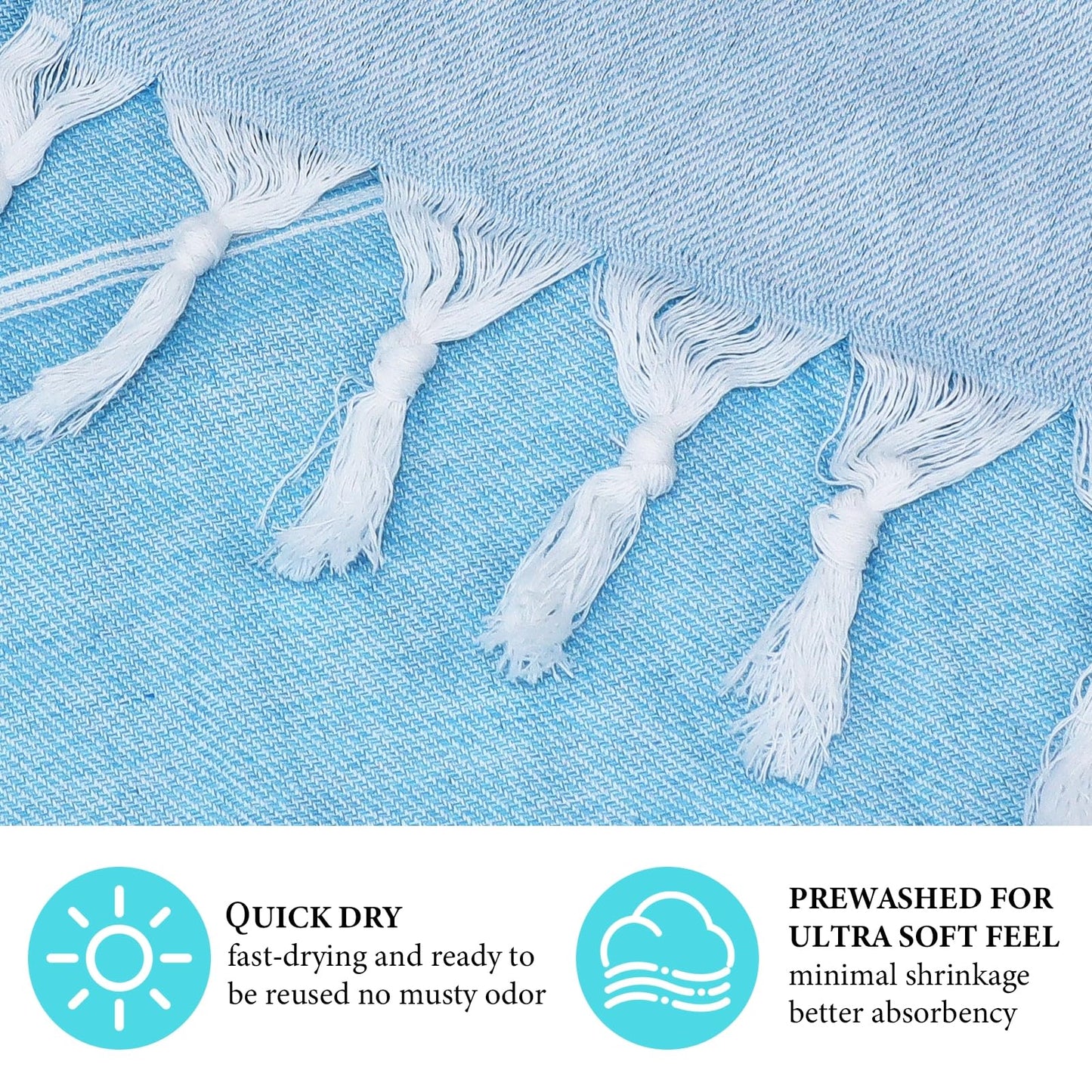 6 Pcs Turkish Beach Towels Quick Dry Cotton Lightweight Thin Bathroom Bath Pool Towels Large Oversized Sand Free Beach Towel for Women Travel,71” x 35”