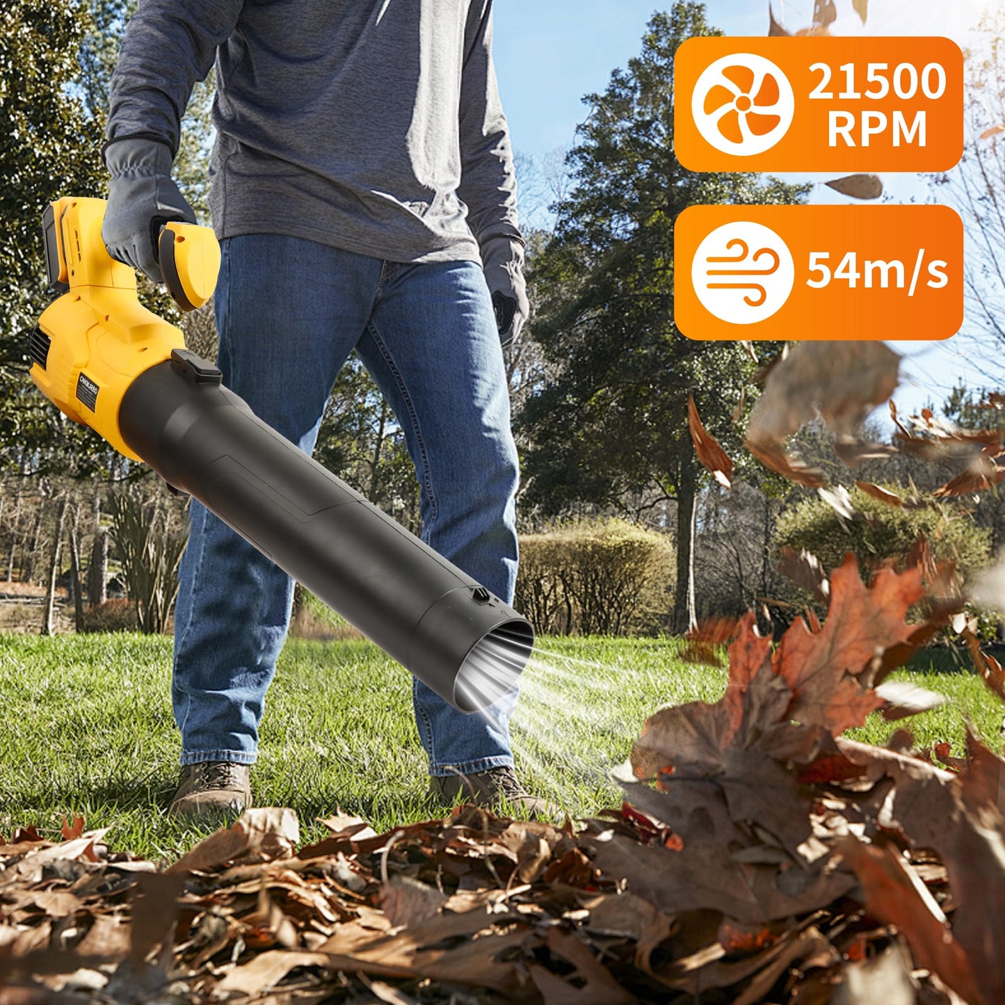 Cordless Leaf Blower - 1500W Brushless,120MPH Speed/750CFM Volume.Compatible with Dewalt 20V Max Battery(Battery Not Included) for Lawn, Garden & Driveway Cleaning