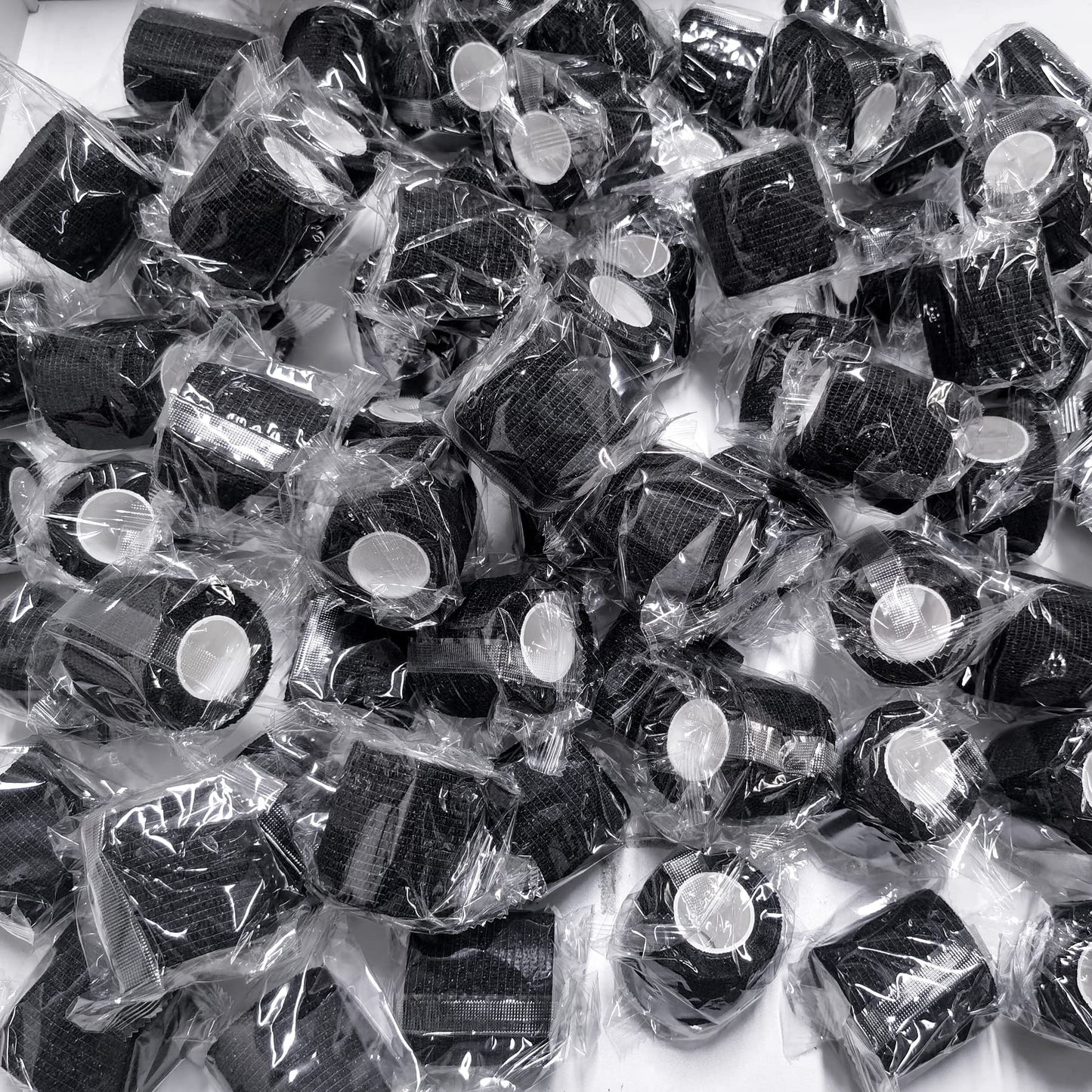 BQTQ 60 Rolls Self Adhesive Bandage Athletic Tape Cohesive Wrap 2" x 5 Yards Breathable Stretch Wrap Sports Wrap Cohesive Bandage Tape Roll for Ankle Sprains & Swelling,Human, Animals(Black Color)