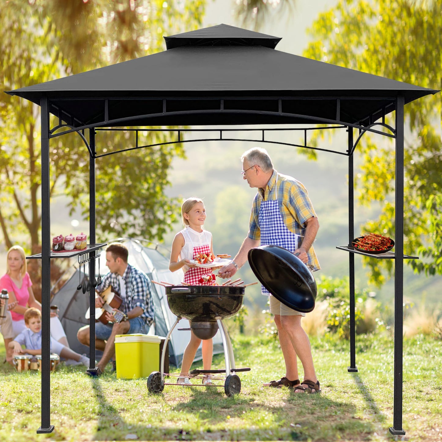 Coastshade Replacement Gill Gazebo BBQ Canopy Top for Model #L-GG001PST-F,8x5 Gazebo Grill Canopy BBQ Gazebos Top Only,Gray