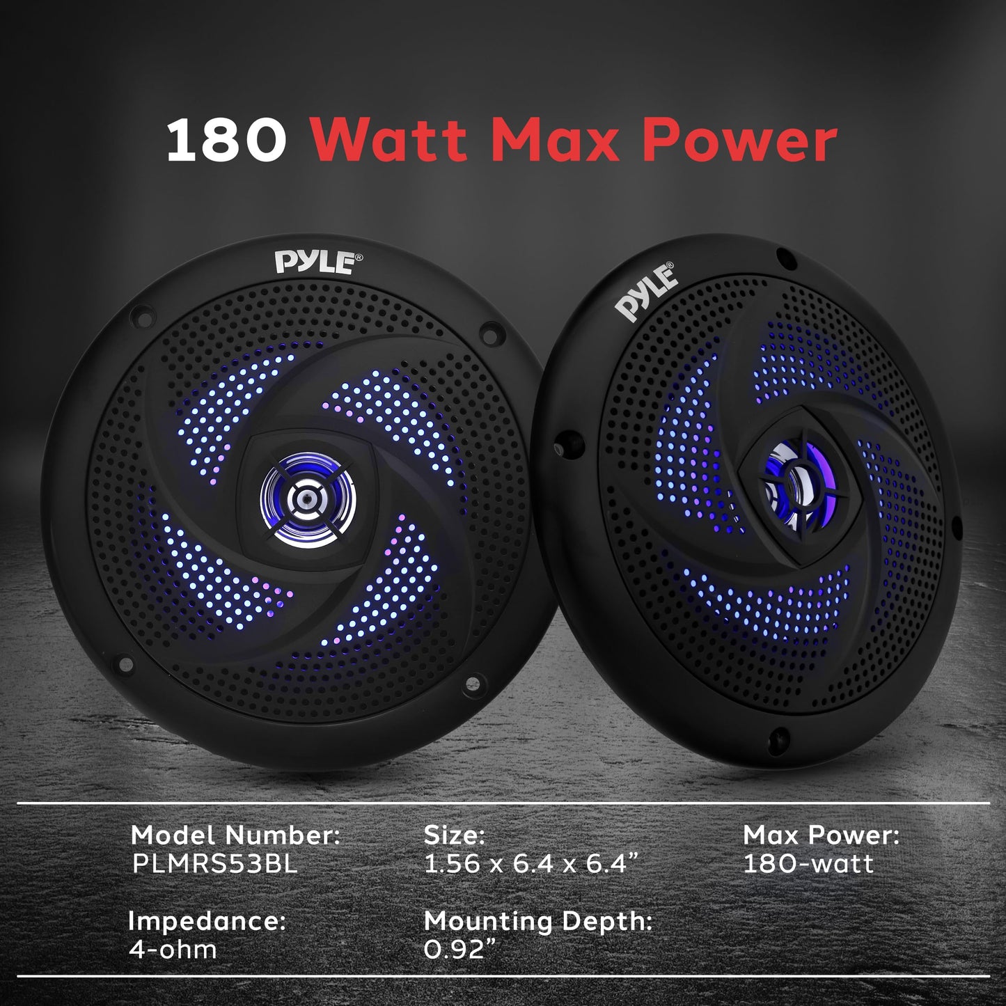Pyle Marine Speakers - 5.25 Inch 2 Way Waterproof and Weather Resistant Outdoor Audio Stereo Sound System