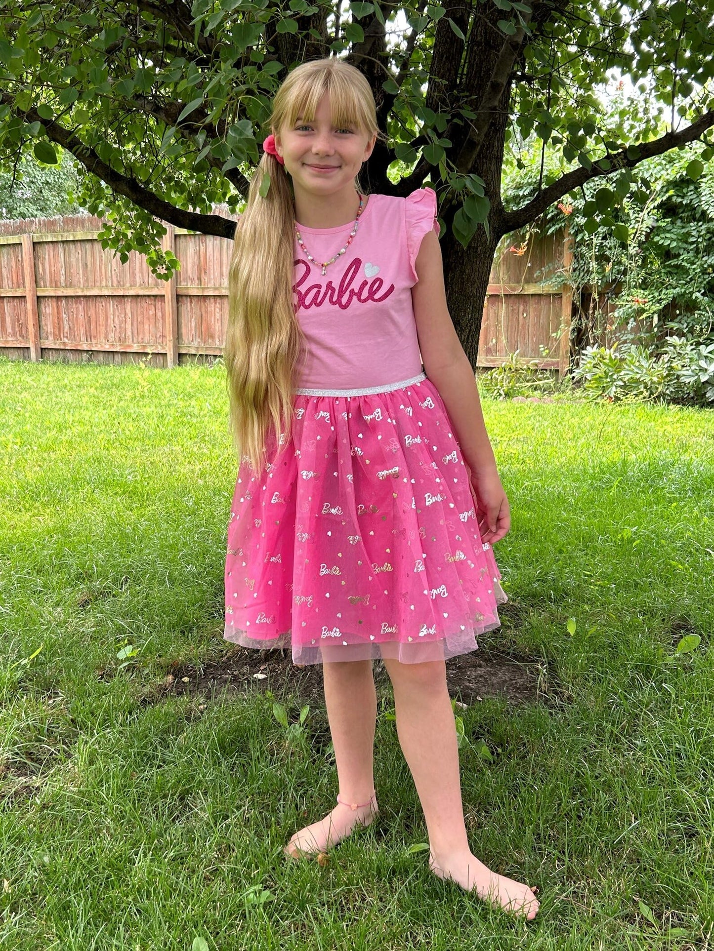 Barbie Little Girls Tulle Dress Pink 6