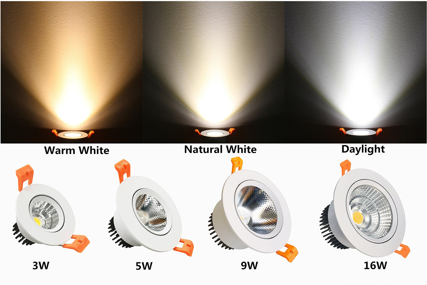 LightingWill 10-Pack 3W CRI80 LED Downlight Dimmable 220LM Directional Recessed COB Ceiling Light Cut-out 2in(51mm) 60 Beam Angle 3000K-3500K Warm White 25W Halogen Bulbs Equivalent