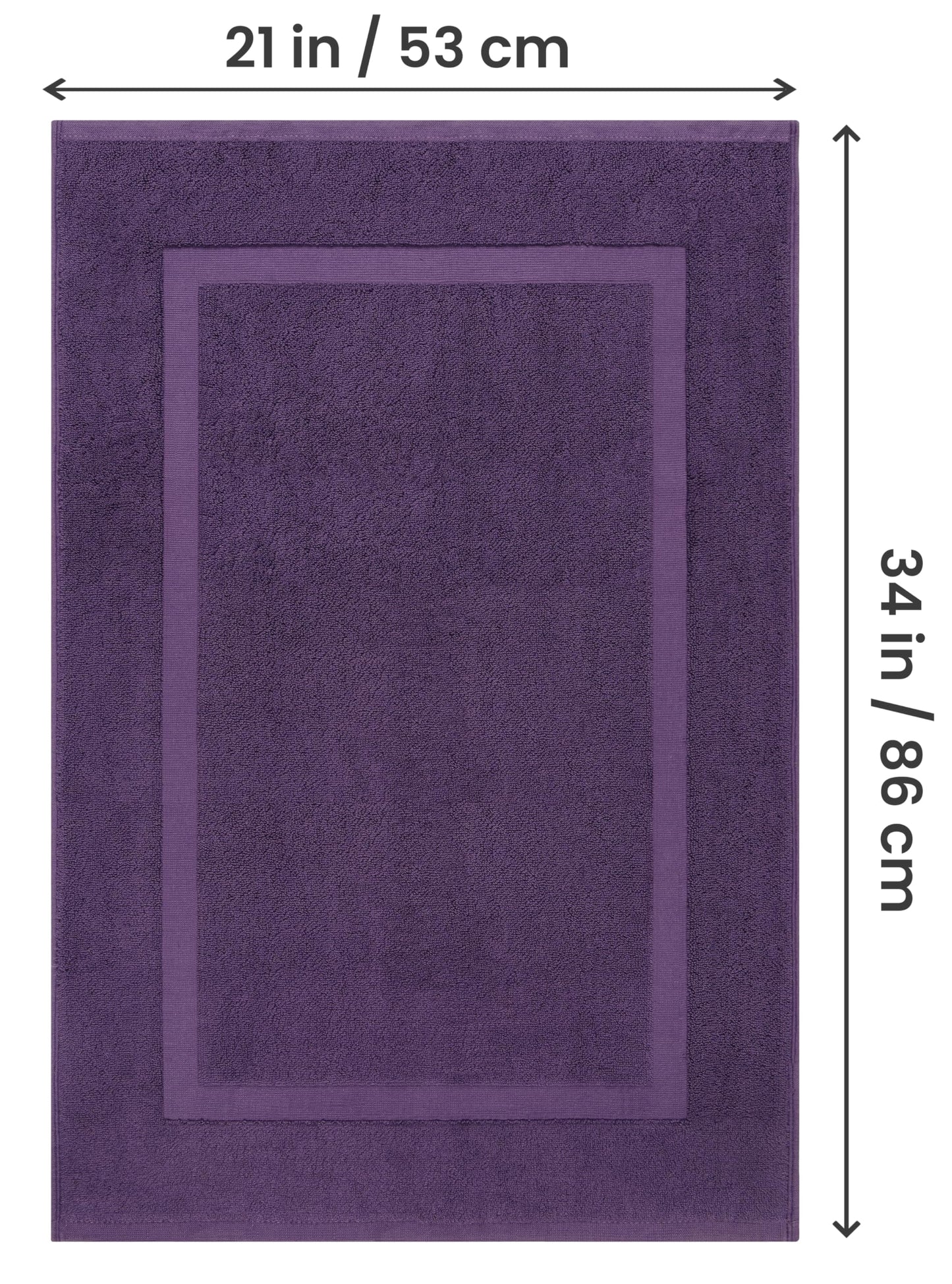Utopia Towels Cotton Banded Bath Mats, 2 Pack, Not a Bathroom Rug, 21 by 34 Inches, 100% Ring Spun Cotton, Highly Absorbent Shower Bathroom Floor Towel, Plum
