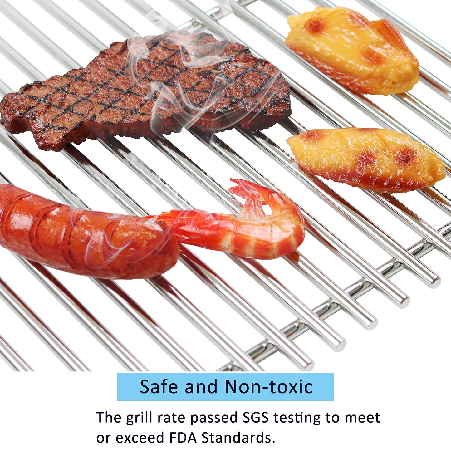 17 1/4 inch Cooking Grates for Grill Master 720-0670E, Broil-Mate 7020-54, 7020-64, 7123-64, 7123-64H, Stainless Steel Replacement Grill Grid for Master Forge 1010037 Gas Grill Parts