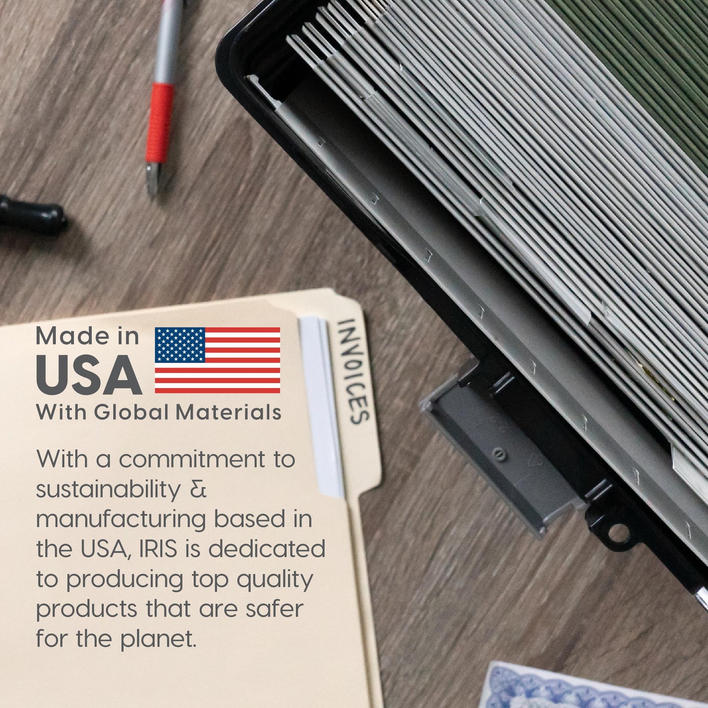 IRIS USA Plastic File Storage Box, Portable Letter Size File Organizer with Lid, Secure Buckle & Handle, BPA-Free Storage Organizer, 4 Pack, Black
