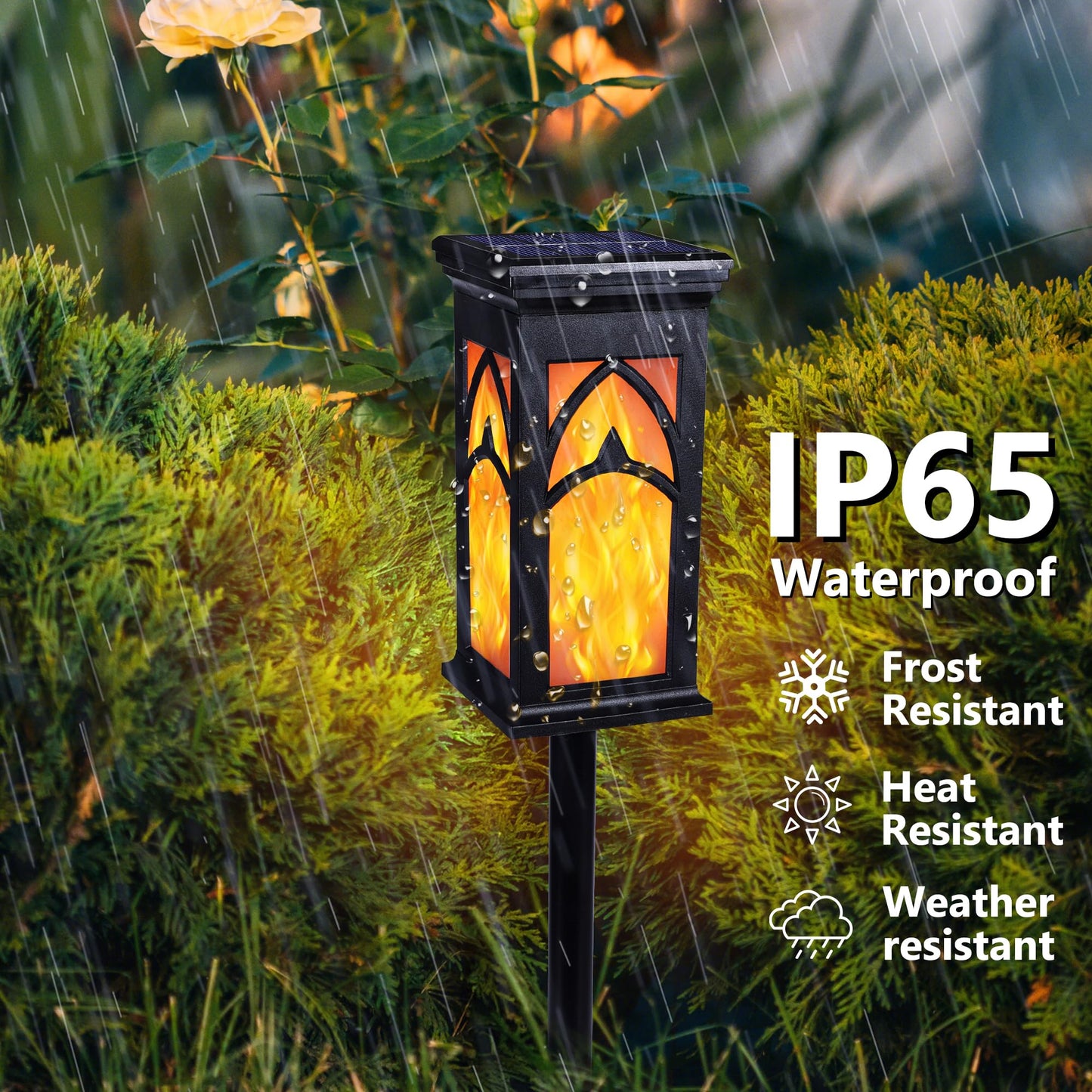 Solar Lights Outdoor, 6 Pack Solar Torch Light with Flickering Flame, Waterproof Garden Lights Outdoor Landscape Lighting, Flame Torches for Outside Patio Pathway Walkway Yard Lawn Decorations