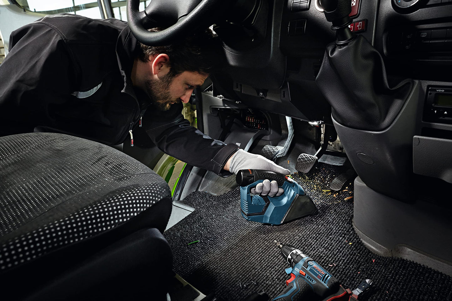 BOSCH VAC120 12V Max Hand Vacuum - Lightweight, Micro-Filter System Captures 98% of Particles, Flat Filter Design, Removable Crevice Nozzle (Bare Tool)