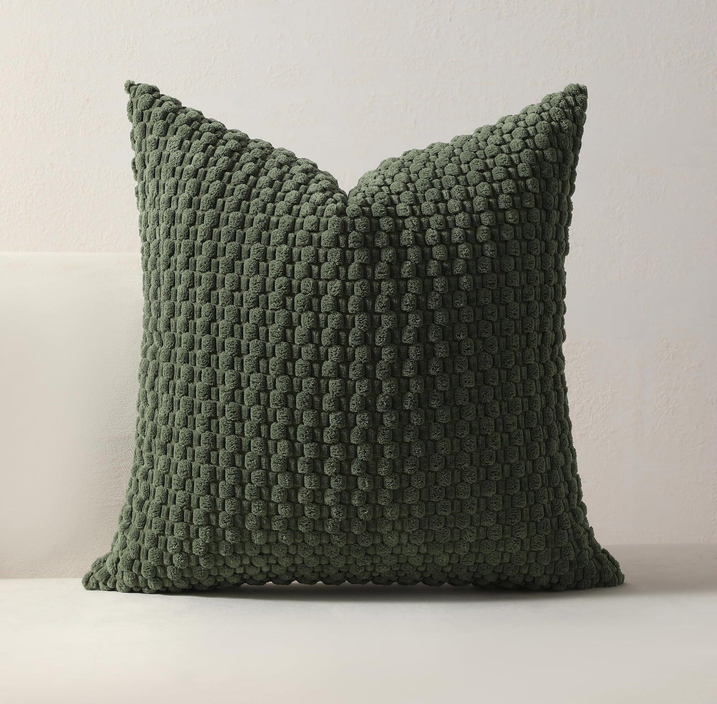 Boho Farmhouse Fall Throw Pillow Covers 18x18 Inch Set of 4 Soft Mordern Nordic Cushion Covers Soft Corduroy Home Decor for Couch Bed Sofa Living Room (Fresh Green)