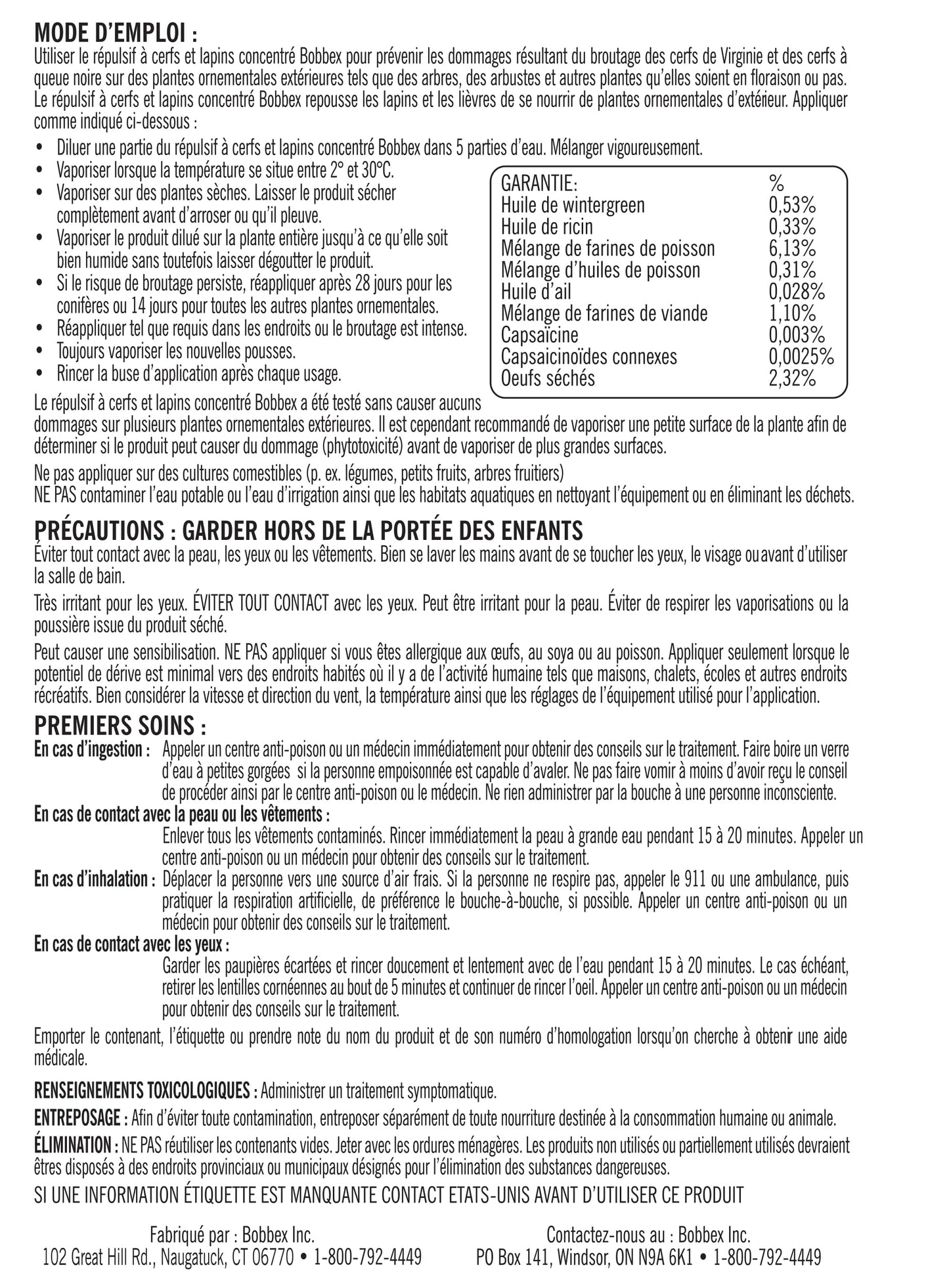 Bobbex Deer & Rabbit Repellent 0.95 Liter Concentrate