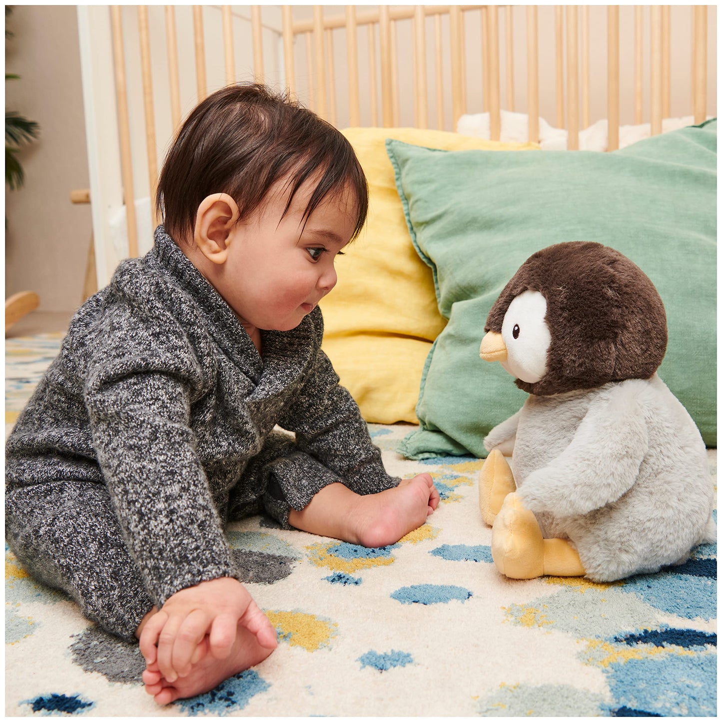 Baby GUND Animated Kissy The Penguin Plush, Singing Stuffed Animal Baby Toy for Ages 0 and Up, Black/White/Grey, 12"