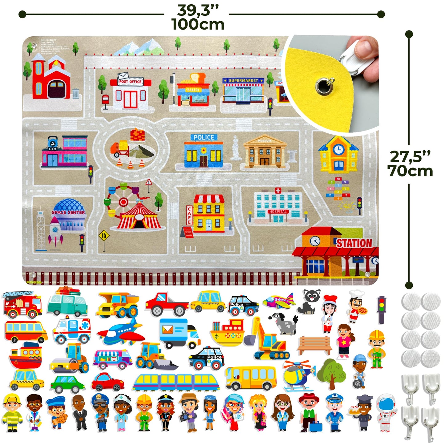 QUOKKA City Felt Board for Kids 3-5 Years Old - Social Emotional Preschool Learning Activities for Ages 3-4 - Educational Flannel Toy for Toddlers 3 - Emotion Skills Speech Therapy Gift
