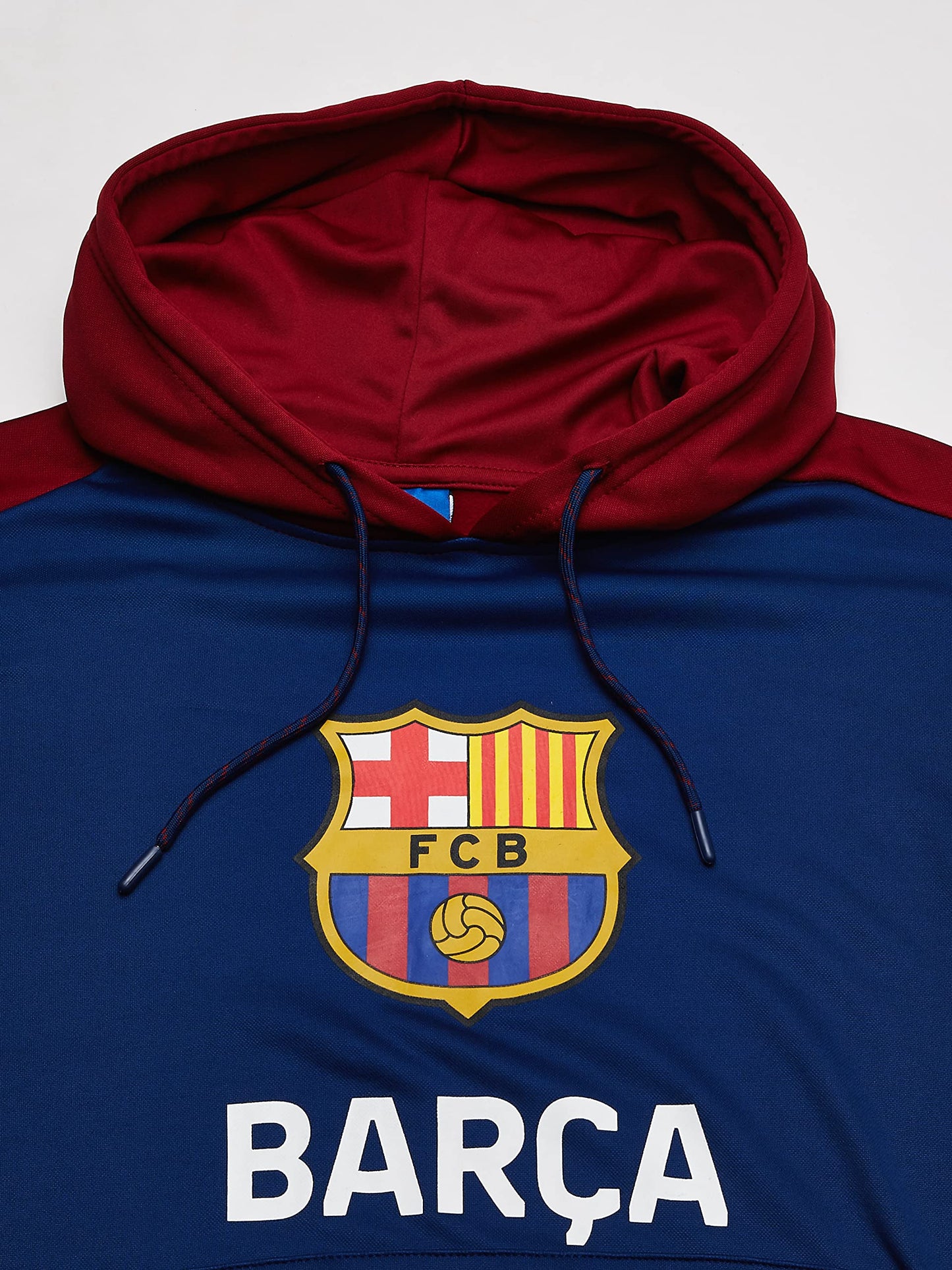 Icon Sports FC Barcelona Officially Licensed Barça Adult Men's Pullover Hooded Sweatshirt Navy