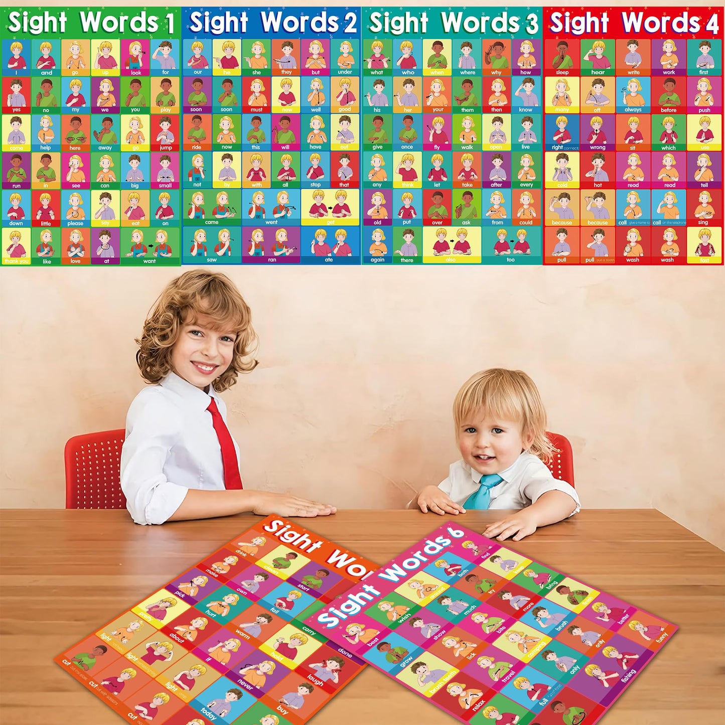 YIYDONG American Sign Language Posters ASL Posters for Toddler Kids, ABC Sign Language Flash Cards, ASL Alphabet Poster for Classroom Decorations 17x13 inch (Set of 24)