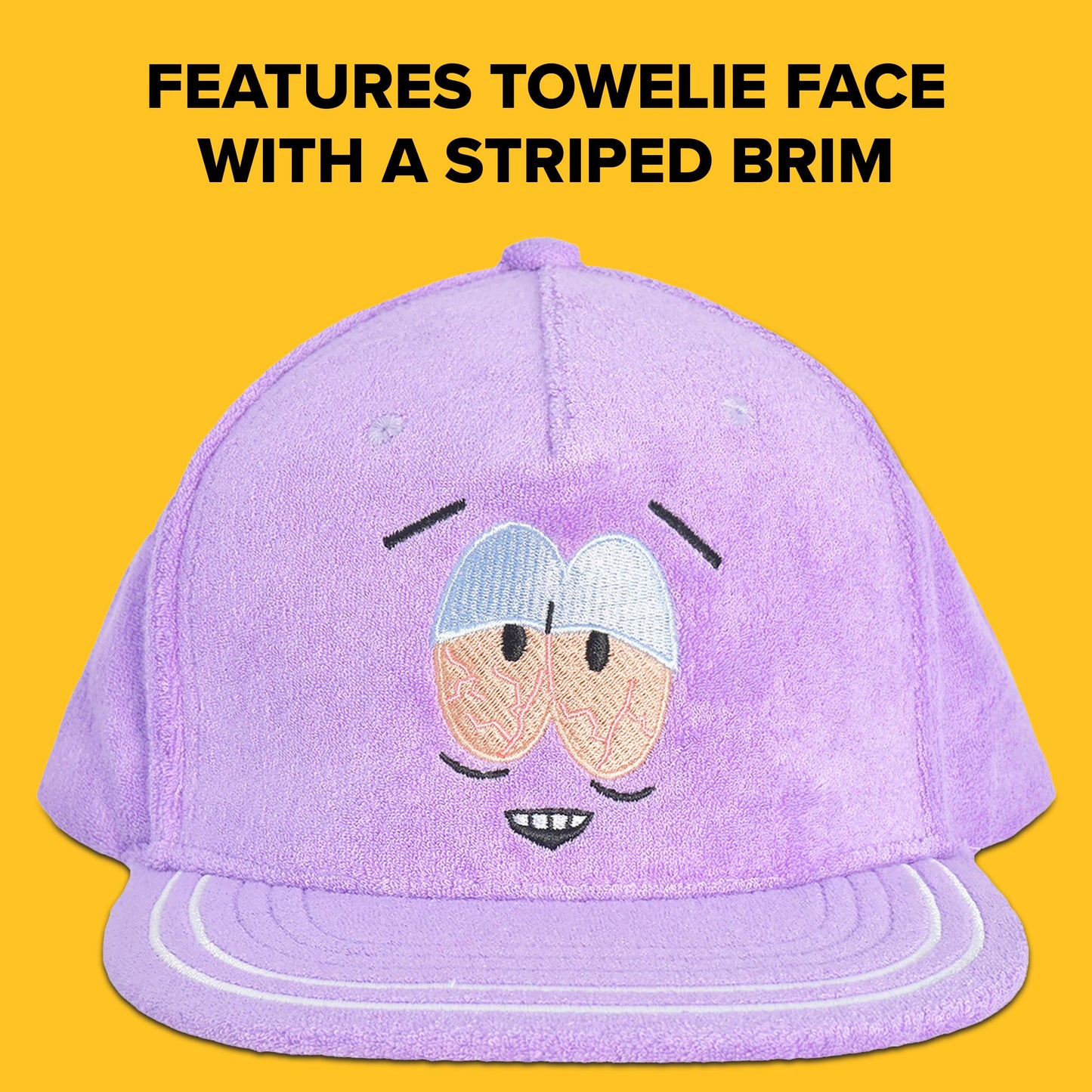 South Park Baseball Cap, Towelie Snapback Skater Baseball Hat with Flat Brim, Indigo, One Size, Indigo, One Size