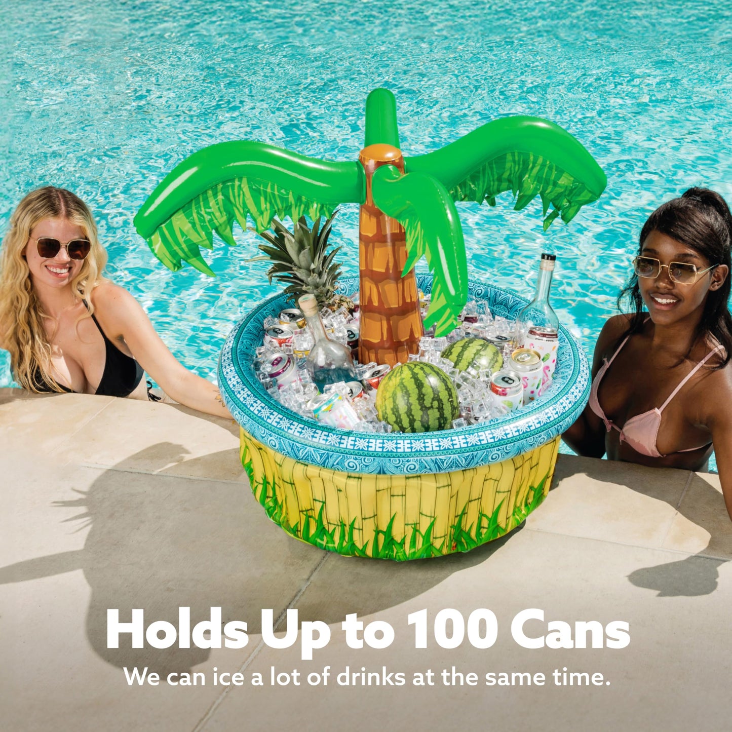 JOYIN 28” Inflatable Palm Tree Cooler, Luau Hawaiian Tropical Beach Themed Decorations, Blow Up Palm Trees Cooler Outdoor Party Supplies, Kids Adults Birthday Party Décor