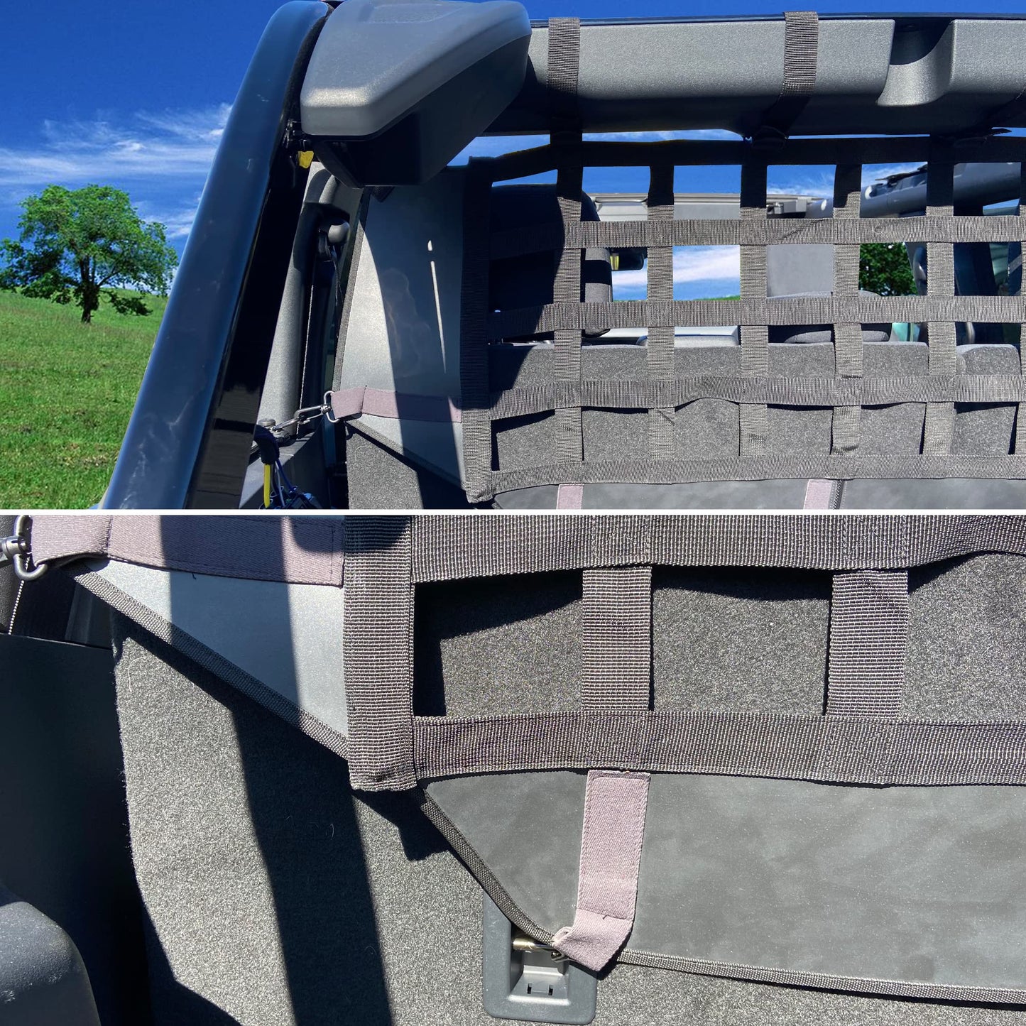 BESTAOO for Ford Bronco Dog Car Barrier, Pet Net Vehicle Safety Mesh Dog Divider for Ford Bronco Accessories 2021 2022 2023 2024 4-Door, Fits Trunk Cargo Area, Easy to Install