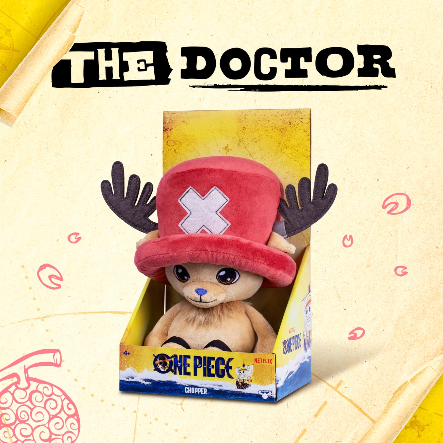 One Piece Large Plush Chopper, 12" (30 cm), Soft and Cuddly, Perfect for Snuggling, Displaying, or Collecting