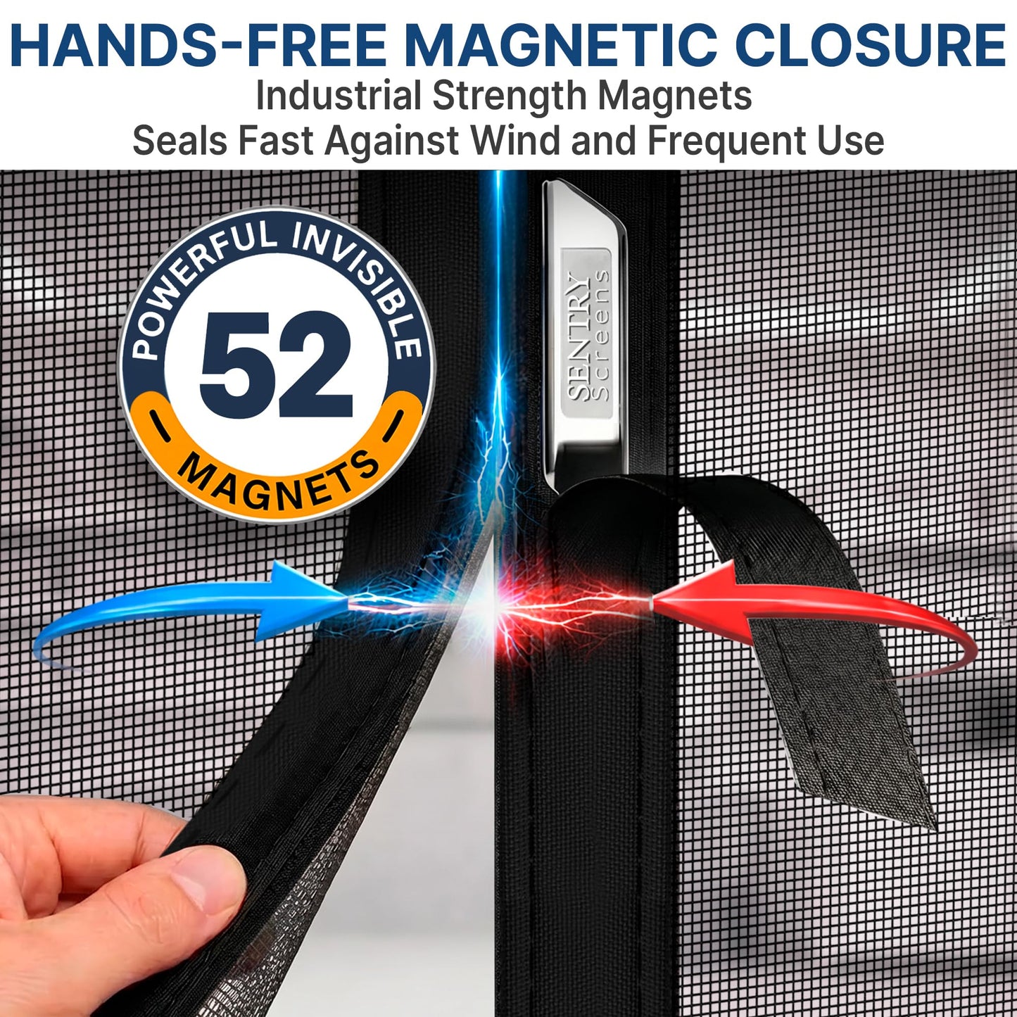 Magnetic Garage Door Screen 1 Car – 7’h x 10’w Ultra-Durable 60g Fiberglass Mesh – Strong High-Energy Magnets – Weighted Bottom – Full-Frame Adhesive Tape – by Sentry Screens