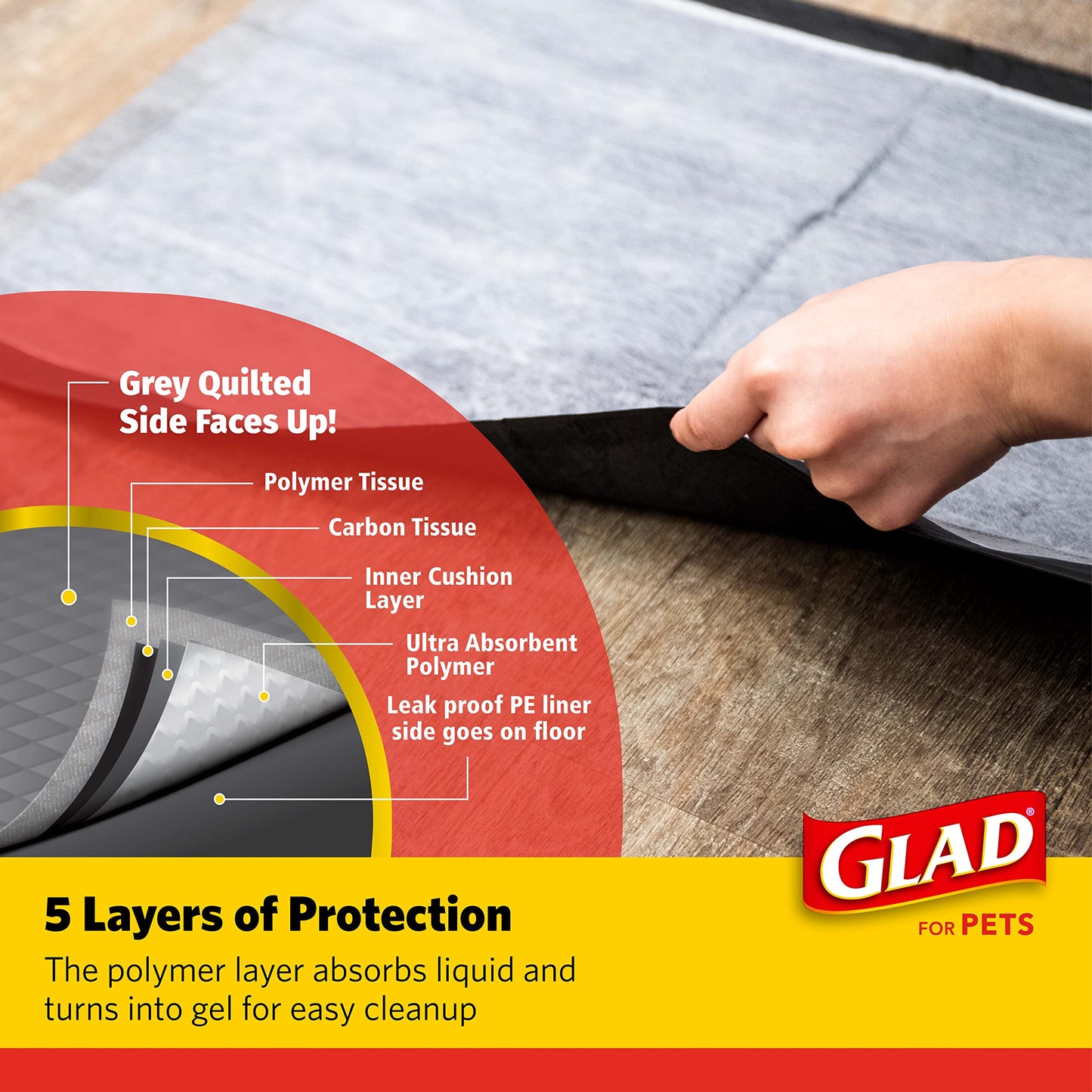 Glad for Pets Black Charcoal Puppy Pads | Puppy Potty Training Pads That Absorb & NEUTRALIZE Urine Instantly | New & Improved Quality, 150 Count, size: 150 count