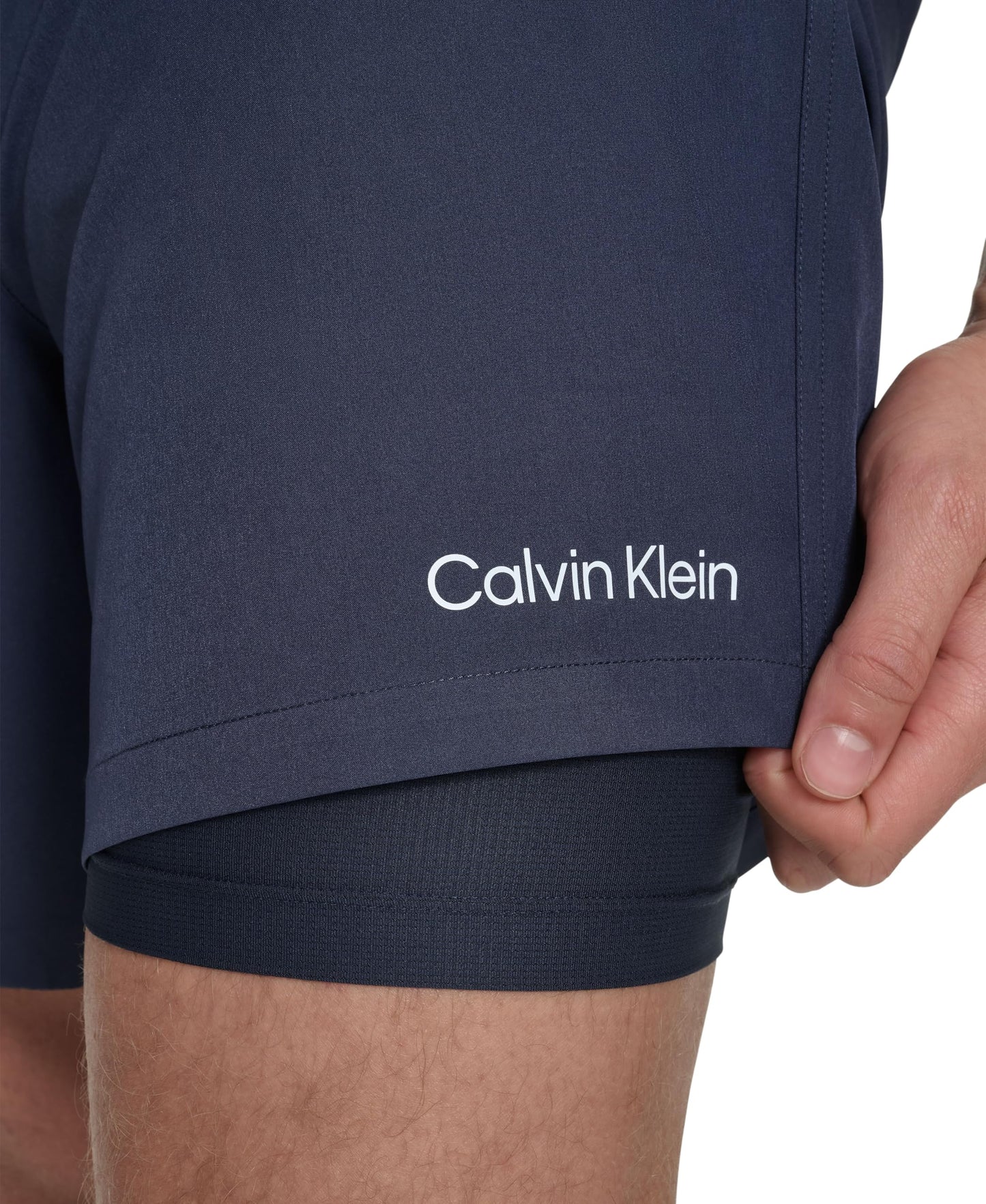Calvin Klein Men's Volley Quick Dry Stretch Swim Trunk, Navy, X-Large