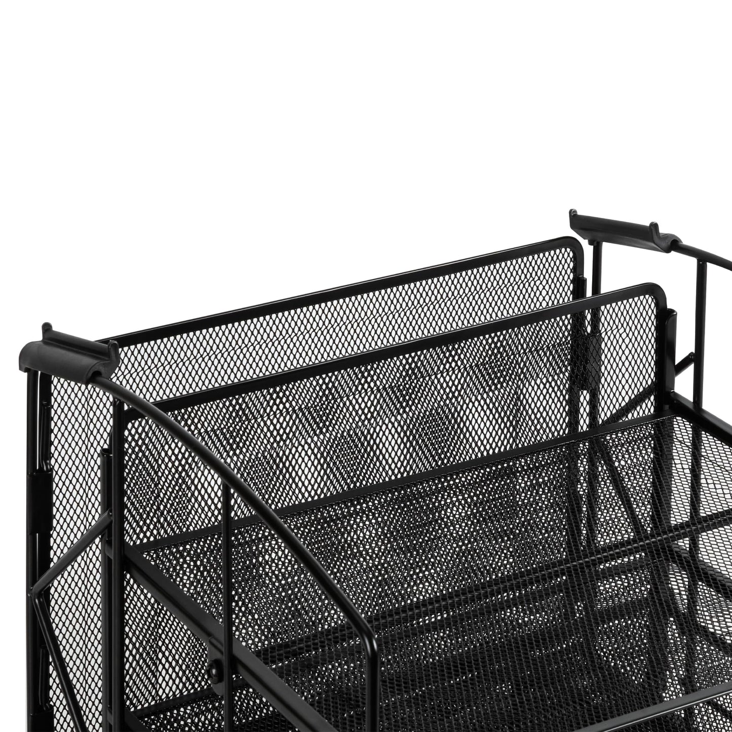 Amazon Basics Desk Organizer 3 Tray w/Sliding Drawer and Hanging File Holder, Black