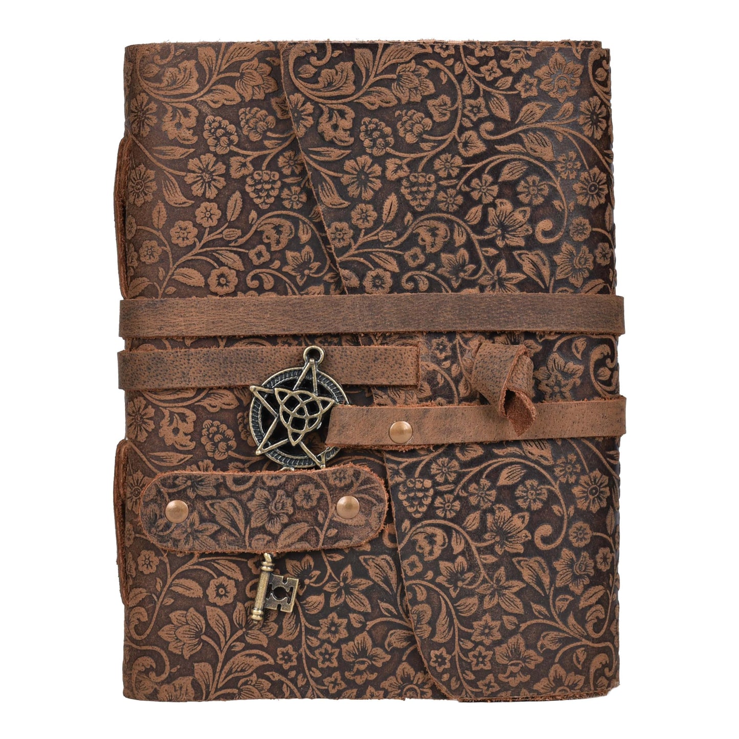 LEATHER VILLAGE Handmade Leather Bound Journal for Women- Brown | 7"X5" (A7) Medium | 260 Pages Blank of Vintage Paper Writing, Sketchbook, Notebook