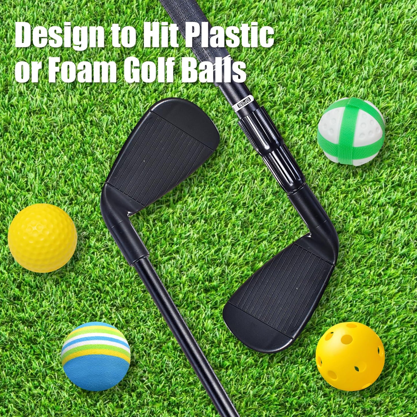 Plastic Golf Club Collapsible - Right Hand for Game & Travel, Golf Chiper Game Club for Junior, Adults Indoor Outdoor Training Bucket Pong Games for Family, Hit Plastic Foam Balls -1PCS