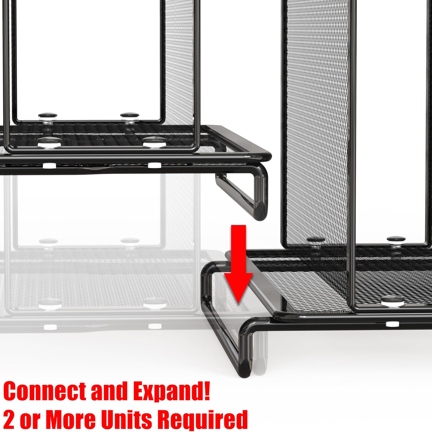Simple Houseware Desk File Folder Expandable Sorter with 5 Section Upright, 2 Pack, Black