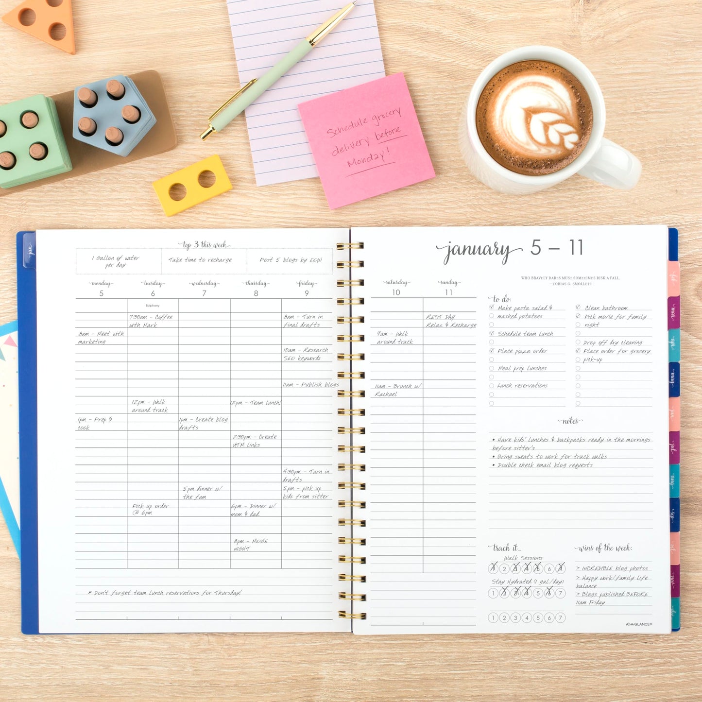 AT-A-GLANCE 2026 Planner, Weekly & Monthly, 8.5" x 11", Large, Harmony, Denim (1099-905-20-26)