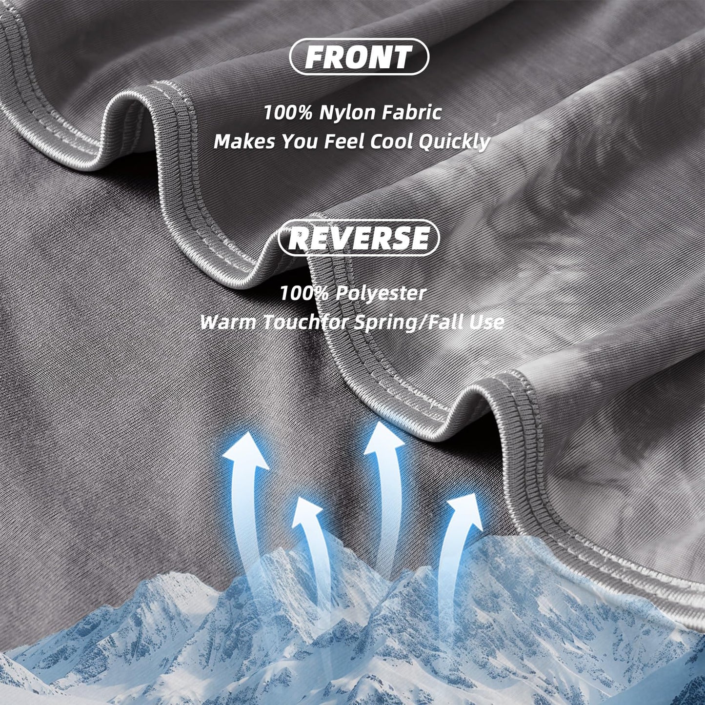 inhand Cooling Blanket Queen Size(90"x90", Breathable Summer Blanket with Double-Sided Cool to Touch Fabric, Lightweight Cold Blanket for Night Sweats Hot Sleepers, Throw for Cozy Wrap on Bed,Grey