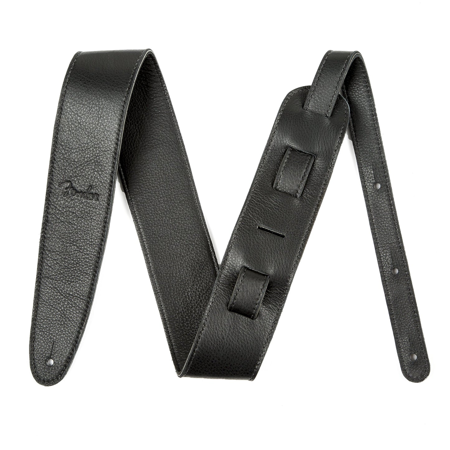 Fender Artisan Crafted Leather Guitar Strap, Guitar Accessories, 2.5in, Black