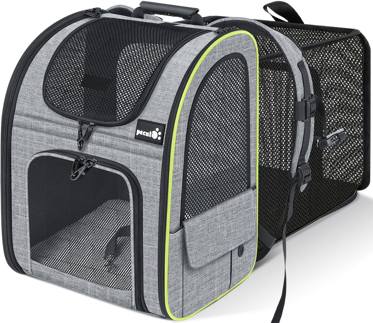 Pecute Pet Carrier Backpack, Dog Carrier Backpack, Expandable with Breathable Mesh for Small Dogs Cats Puppies, Pet Backpack Bag for Hiking Travel Camping Outdoor Hold Pets Up to 1 Count (Pack of 1)