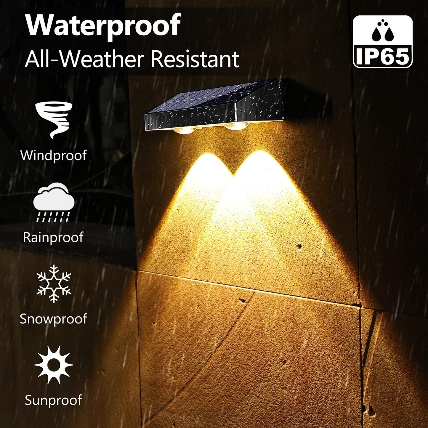 Brizled Solar Fence Lights, 8 Pack 3 Colors 6 Modes 250ml Fence Solar Lights Outdoor, IP65 Waterproof Outdoor Wall Light Landscape Lighting for Outside Backyard Yard Garden Patio Stair Railing Wall