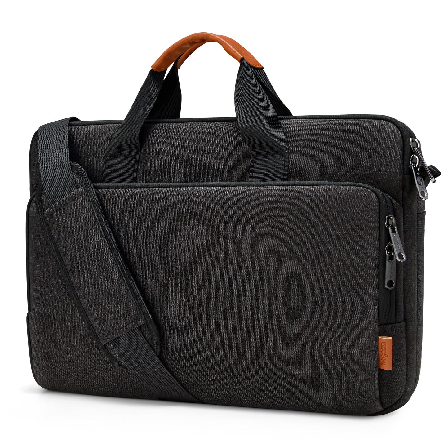 Bagasin 17 17.3 18 inch Laptop Computer PC Shoulder Bag Carrying Case, Water-Repellent Fabric Briefcase, Lightweight Toploader, Business Casual or School