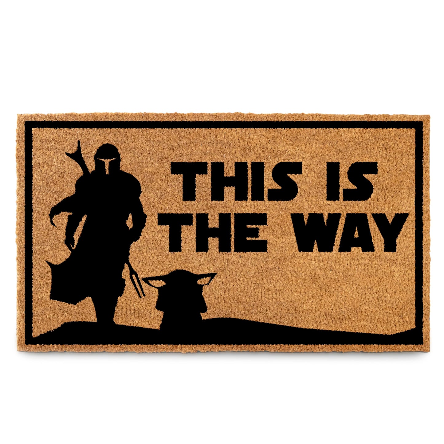 This is The Way Door Mat 30x17 Inch, S Wars Doormat Outdoor Coir for Covered Porch and Patio, w/Non-Slip PVC Backing, Welcome Mat Geek Decor Nerd Gift