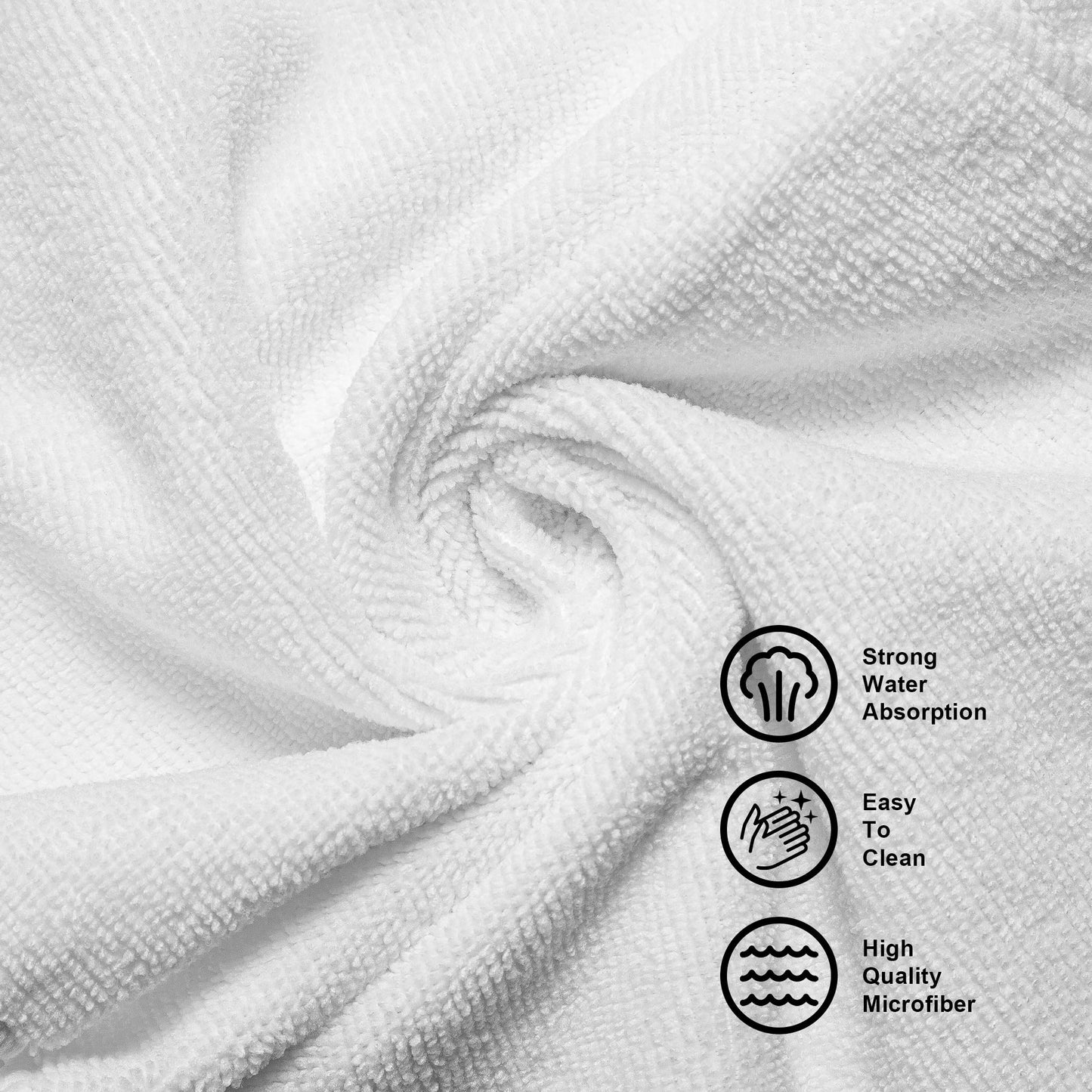 Cartman Microfiber Cleaning Cloths, 14 x 14 Inch, 90 Pack, Non-Abrasive, Reusable and Washable, All Purpose Cleaning Towels for Household, Car Washing, Drying & Auto Detailing, White