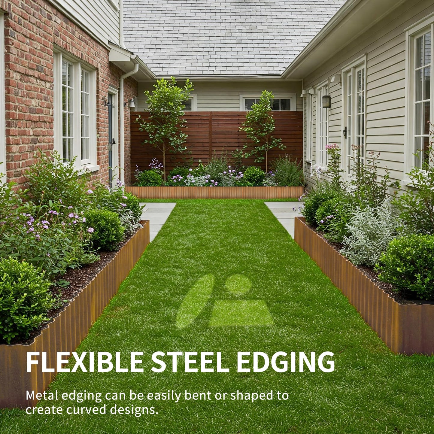 Worth 20 Feet Pre-Rusted Wavy Garden Edging - 8" Height - Heavy Duty Steel Lawn Edging - Long Metal Folding Garden Strips for Raised Flower Beds and